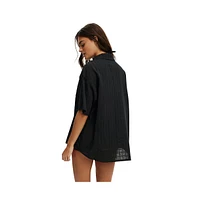 Cotton On Women's The Essential Short Sleeve Beach Shirt
