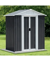 Mondawe 5FTx3FT Apex Roof Outdoor Storage Sheds With Aluminum alloy frame And Sliding doors