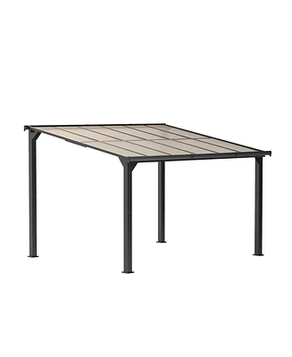 Mondawe 10 x 12 Ft Lean to Gazebo, Outdoor Pergola on Clearance for Patios