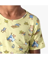 Bellabu Bear Kids Unisex Teddy Picnic 2-Piece Short Sleeve & Shorts Pajama Set