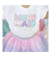 Sweet Wink Baby Girls Mermaid Patch Short Sleeve Romper