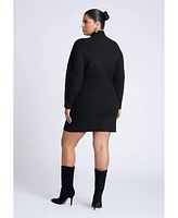 Eloquii Plus Turtleneck Mini Sweater Dress