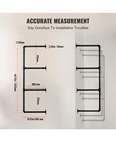 Slickblue 4 Tier Industrial Pipe Wall-Mount Shelf Frame 3PCS Without Planks for Custom Storage