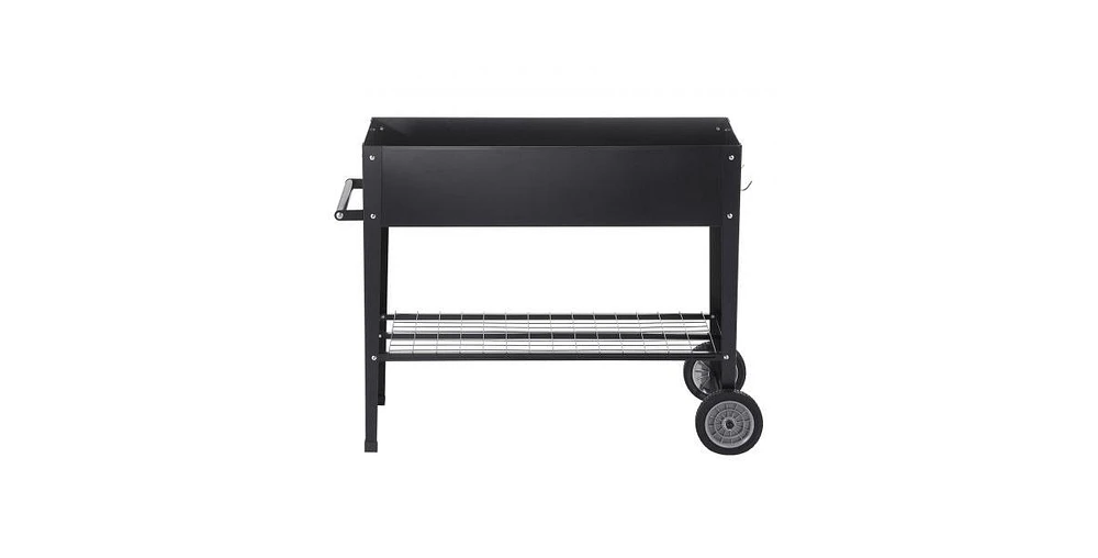 Slickblue Galvanized Metal Raised Garden Bed Planter Box with Legs for Outdoor Planting