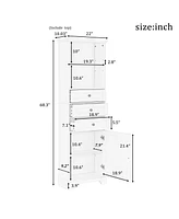 Casainc 68.3"H Tall Storage Cabinet with 3 Drawers, Adjustable Shelves, Painted Mdf