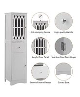 Casainc 63.8"H Tall Bathroom Cabinet with Drawer, Doors, Adjustable Shelf, Mdf & Acrylic