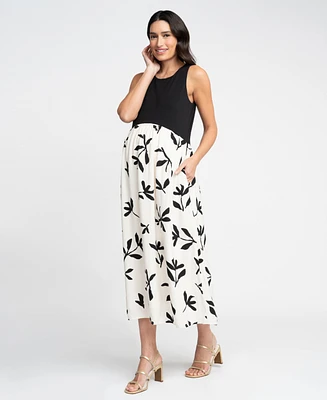 Seraphine Women's Maternity Mixed Media Midi Dress