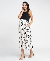Seraphine Women's Maternity Mixed Media Midi Dress