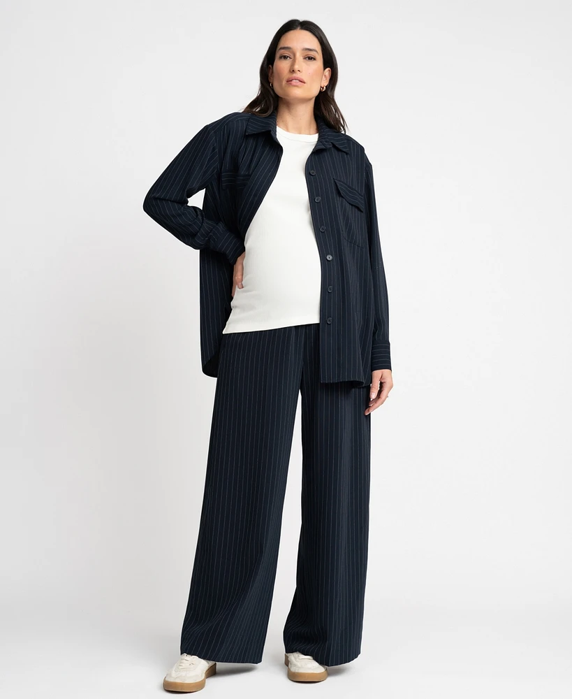 Seraphine Women's Maternity Pinstripe Soft Shirt