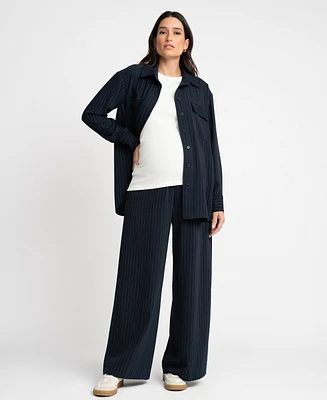 Seraphine Women's Maternity Pinstripe Soft Shirt