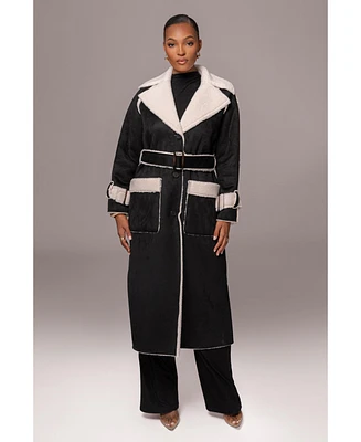 Jluxlabel Women's Suede And Sherpa Reversible Coat