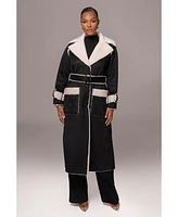 Jluxlabel Women's Suede And Sherpa Reversible Coat