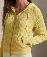 Polo Ralph Lauren Women's Cable-Knit Cotton Full-Zip Hoodie Sweatshirt