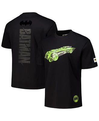 Freeze Max Men's Black Batman Comics Batmobile Loose Fit T-Shirt