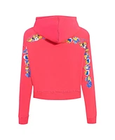 Freeze Max Women's Pink Mickey Friends Minnie and Daisy Cropped Pullover Hoodie