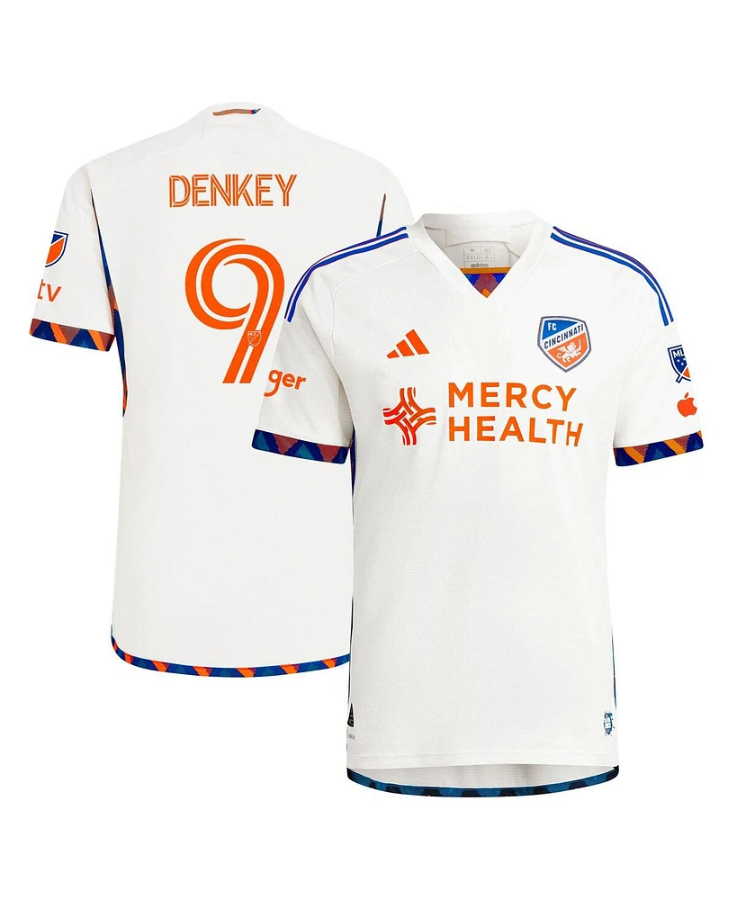 Adidas Men's Kevin Denkey White Fc Cincinnati 2024 The Canvas Kit Authentic Player Jersey