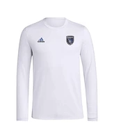 Adidas Men's White San Jose Earthquakes Local Stoic Long Sleeve T-Shirt