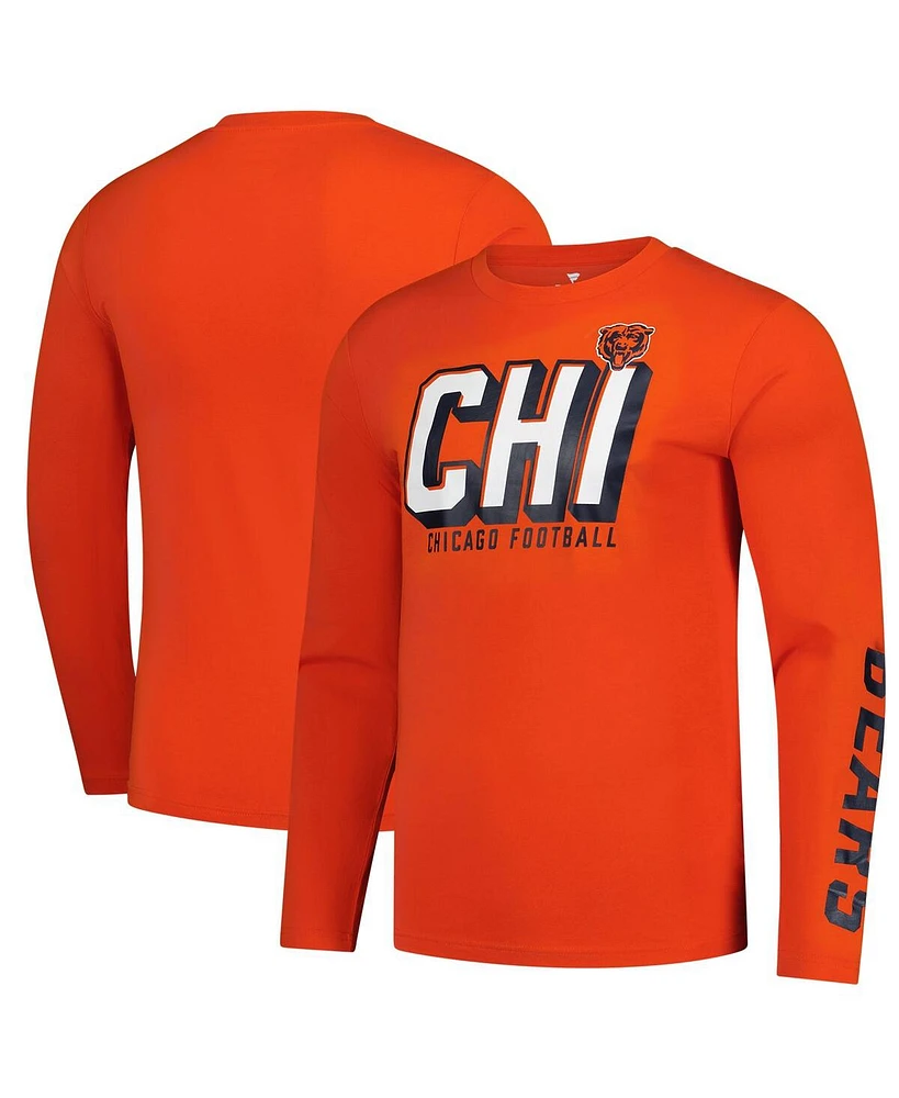 Fanatics Men's Orange Chicago Bears Long Sleeve T-Shirt