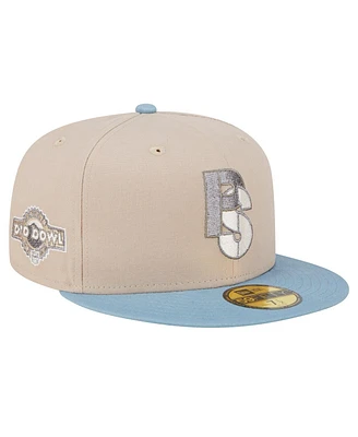 New Era Men's Stone/Light Blue Pittsburgh Steelers City Originals Lifestyle Two-Tone 59FIFTY Fitted Hat