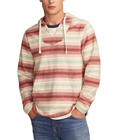 Lucky Brand Men's Ombre Woven Baja Striped Pullover Hoodie