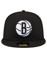 New Era Men's Black Brooklyn Nets 59FIFTY Fitted Hat