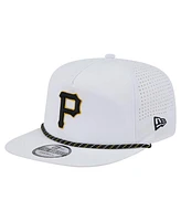 New Era Men's White Pittsburgh Pirates Perforated Golfer Snapback Hat
