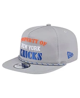 New Era Men's Gray New York Knicks Throwback Property Of Golfer Snapback Hat