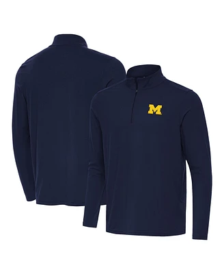 Antigua Men's Navy Michigan Wolverines Intent Quarter-Zip Sweatshirt