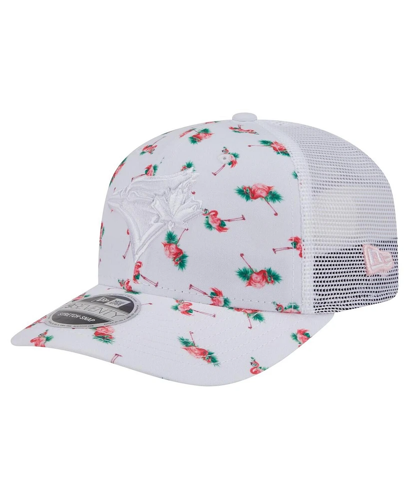New Era Men's White Toronto Blue Jays Flamingo Mesh Back 9SEVENTY Stretch-Snap Hat