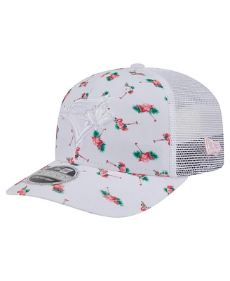 New Era Men's White Toronto Blue Jays Flamingo Mesh Back 9SEVENTY Stretch-Snap Hat