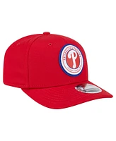 New Era Men's Red Philadelphia Phillies Circle Patch 9SEVENTY Stretch-Snap Hat