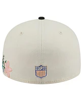 New Era Men's Cream/Black Pittsburgh Steelers Tonal Floral 59FIFTY Fitted Hat