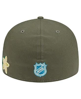 New Era Men's Olive Los Angeles Kings Tonal Florals 59FIFTY Fitted Hat