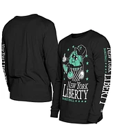 New Era Men's Black York Liberty Old School Sport Long Sleeve T-Shirt