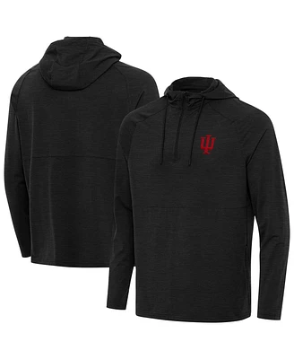 Antigua Men's Heather Indiana Hoosiers Spikes Quarter-Zip Hoodie
