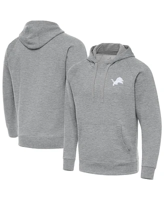 Antigua Men's Heather Gray Detroit Lions Victory Pullover Hoodie