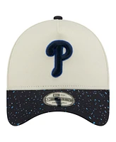 New Era Men's Cream Philadelphia Phillies Speckle A-Frame 9FORTY Adjustable Hat