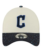 New Era Men's Cream Cleveland Guardians Speckle A-Frame 9FORTY Adjustable Hat