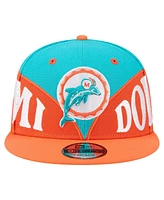 New Era Men's Aqua/Orange Miami Dolphins Split 9FIFTY Snapback Hat