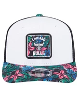New Era Men's White Chicago Bulls Floral 9SEVENTY Adjustable Hat
