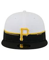 New Era Men's Black/White Pittsburgh Pirates Paint Stroke 59FIFTY Fitted Hat