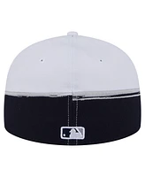 New Era Men's Navy/White York Yankees Paint Stroke 59FIFTY Fitted Hat