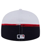 New Era Men's Navy/White Cleveland Guardians Paint Stroke 59FIFTY Fitted Hat