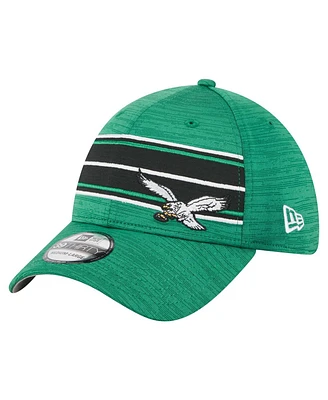 New Era Men's Kelly Green Philadelphia Eagles Stripes 39THIRTY Flex Hat