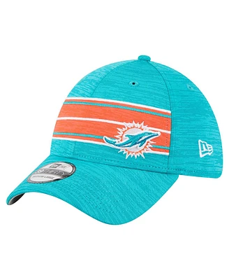 New Era Men's Aqua Miami Dolphins Stripes 39THIRTY Flex Hat