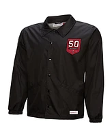Mitchell & Ness Men's Black Tampa Bay Buccaneers 50th Anniversary Full-Snap Coaches Jacket