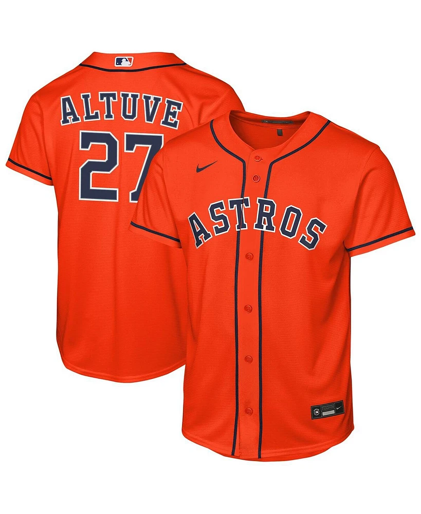 Nike Big Boys and Girls Jose Altuve Orange Houston Astros Alternate Replica Jersey