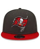 New Era Men's Pewter/Red Tampa Bay Buccaneers 50th Anniversary Side Patch 9FIFTY Snapback Hat