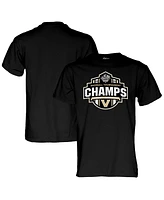 Blue 84 Men's and Women's Black Vanderbilt Commodores 2025 Sec Baseball Conference Tournament Champions T-Shirt