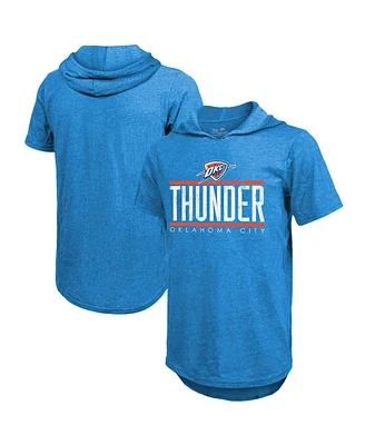Majestic Men's Blue Oklahoma City Thunder Tri-Blend Hoodie T-Shirt